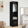 vidaXL Wardrobe with Drawer Black oak 50 x 50 x 200 cm Engineered Wood