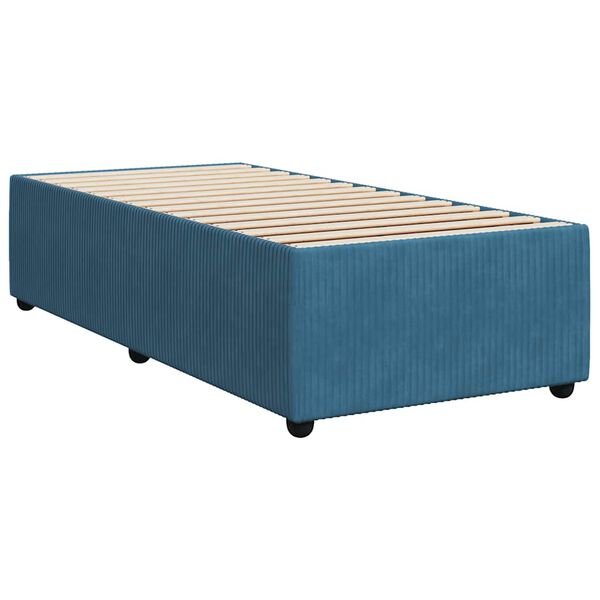 vidaXL Bed Frame without Mattress Blue 90x200 cm Velvet