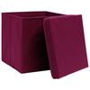 vidaXL Storage Boxes with Lids 4 pcs Dark Red 32x32x32 cm Fabric