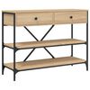 vidaXL Console Table with Drawers and Shelves Sonoma Oak Engineered Wood
