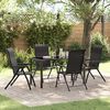 vidaXL Garden Dining Set 5 pcs Black coffee Poly rattan
