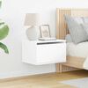 vidaXL Wall-mounted Bedside Cabinet with LED Lights White