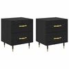 vidaXL Bedside Cabinet 2 pcs Black Oak 40 x 35 x 47.5 cm