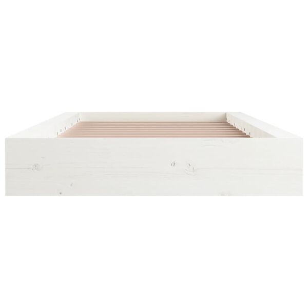 vidaXL Bed Frame without Mattress White 90x190 cm Single Single Solid Wood