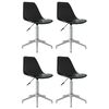 vidaXL Swivel Dining Chairs 4 pcs Black PP