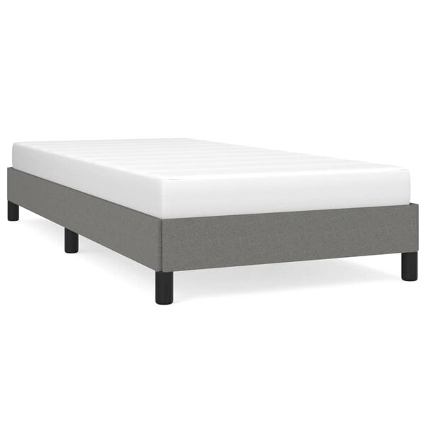 vidaXL Bed Frame without Mattress Dark Grey 90x190 cm Single Single Fabric
