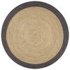 vidaXL Area Rug | Natural and dark grey | Braided jute | 90 cm diameter
