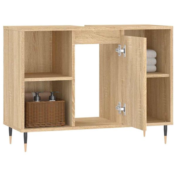 vidaXL Bathroom Cabinet Sonoma Oak 80x33x60 cm Engineered Wood