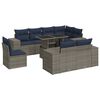 vidaXL 9 Piece Garden Sofa Set with Cushions Grey Poly Rattan Acacia