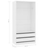 vidaXL Wardrobe White 100x50x200 cm Engineered Wood