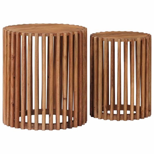 vidaXL Side Table Set with Storage with Door Brown 40 x 40 x 45 cm