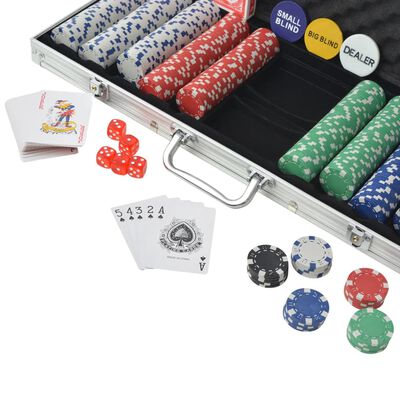 vidaXL Poker Set with 500 Chips Aluminium
