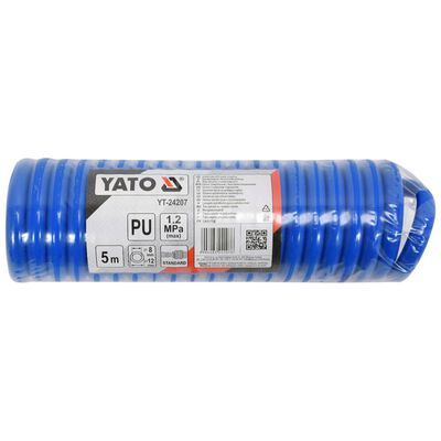 YATO Spiral Recoil Air Hose PU 5 M Blue