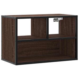 vidaXL TV Cabinet Brown Oak 60x31x39,5 cm Engineered Wood and Metal
