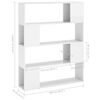 vidaXL Book Cabinet Room Divider High Gloss White 100x24x124 cm