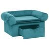 vidaXL Dog Sofa with Storage Turquoise 75 x 50 x 38cm Plush