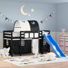 vidaXL Kids' Loft Bed with Tunnel without Mattress White&Black 90x190cm