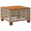 vidaXL Garden Table Beige 55x55x36 cm Poly Rattan Acacia Wood