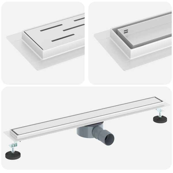 vidaXL Shower Drain 2-in-1 with 360° Siphon Silver 70 cm