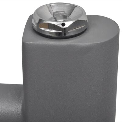 Grey Bathroom Central Heating Towel Rail Radiator Curve 500x1160mm