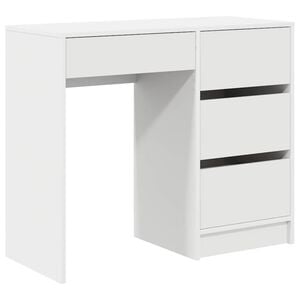 vidaXL Desk with Drawer White 90 x 37.5 x 75 cm Engineered Wood