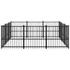 vidaXL Outdoor Dog Kennel Steel 8.47 m²