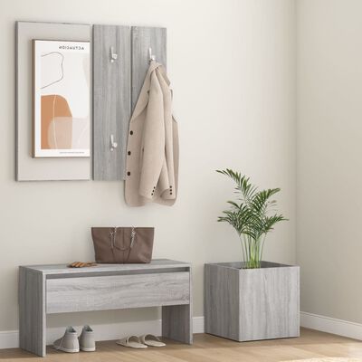 vidaXL Hallway Furniture Set Grey Sonoma Engineered Wood