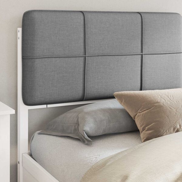 vidaXL Bed Frame with Upholstered Headboard Light Grey 180 x 200 cm