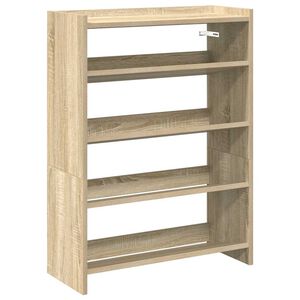 vidaXL Shoe Rack Sonoma Oak 60x25x81 cm Engineered Wood