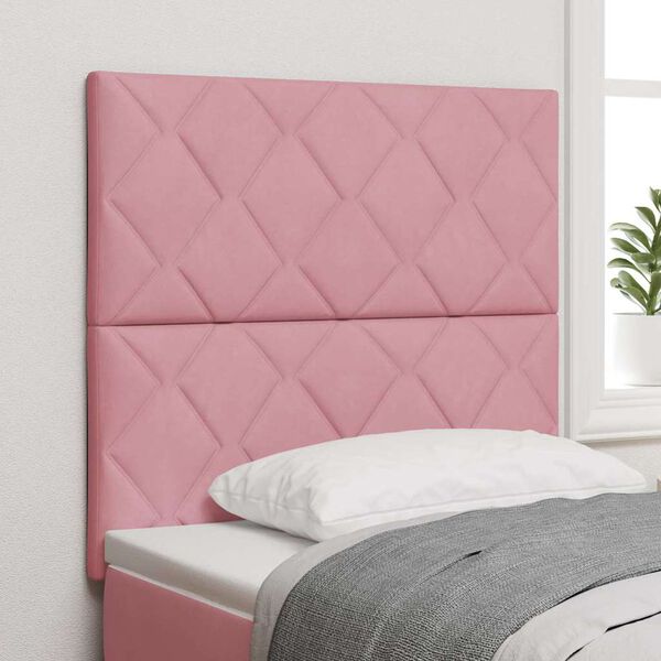 vidaXL LED Headboard with Headboard Pink 100 cm Faux Leather