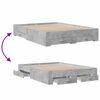 vidaXL Bed Frame with Drawers without Mattress Concrete Grey 150x200 cm King Size