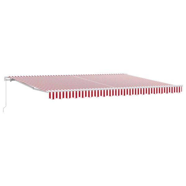 vidaXL Retractable Awning Red and white 450 x 300 cm Fabric