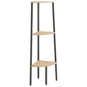 vidaXL 3-Tier Corner Shelf Light Brown and Black 45.5x31.5x120 cm