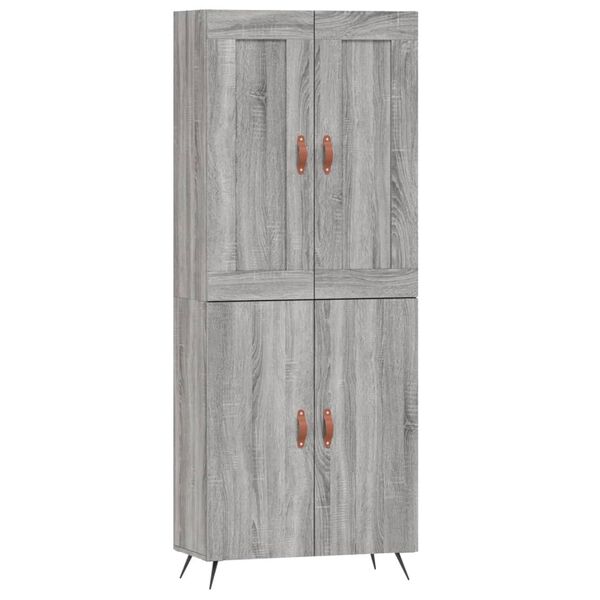 vidaXL Highboard Grey Sonoma 69.5x34x180 cm Engineered Wood