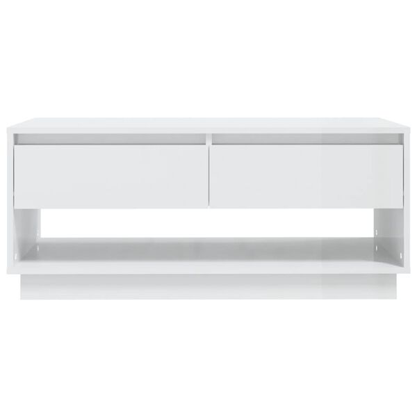 vidaXL Coffee Table High Gloss White 102.5x55x44 cm Engineered Wood