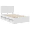 vidaXL Bed Frame with Headboard White 120 x 190 cm Solid Pine Wood
