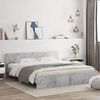 vidaXL Bed Frame with LED without Mattress Concrete Grey 200x200 cm