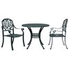 vidaXL 3 Piece Bistro Set Green Cast Aluminium