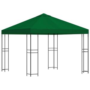 vidaXL Gazebo 3 x 3 m Green Polyester and Steel 190 gsm