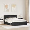 vidaXL Bed Frame with Headboard Black 160 x 200 cm Solid Pine Wood