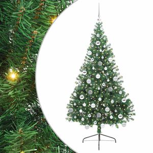 vidaXL Artificial Pre-lit Christmas Tree Green 180 cm PVC