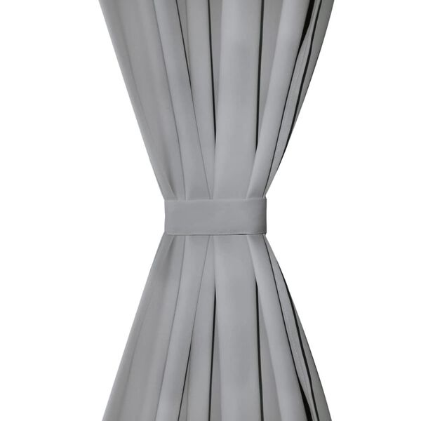 vidaXL Micro-Satin Curtains 2 pcs with Loops 140x175 cm Grey