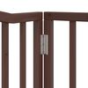 vidaXL Dog Gate with Door Foldable 8 Panels Brown 640 cm Poplar Wood