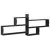 vidaXL Wall Shelf Black 167.5x18x68 cm Engineered Wood