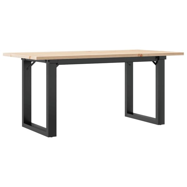 vidaXL Coffee Table O-Frame 90x40x45 cm Solid Wood Pine and Steel