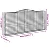 vidaXL Arched Gabion Baskets 10 pcs 400x50x180/200 cm Galvanised Iron