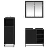 vidaXL Bathroom Furniture Set 3 pcs Black Oak Engineered Wood