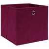vidaXL Storage Boxes 4 pcs Non-woven Fabric 28x28x28 cm Dark Red