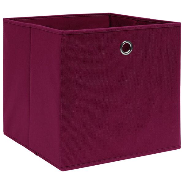vidaXL Storage Boxes 4 pcs Non-woven Fabric 28x28x28 cm Dark Red