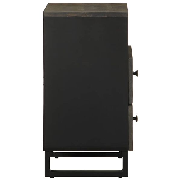 vidaXL Bedside Cabinet Black 50x33x62 cm Solid Wood Mango